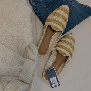 BRAND NEW MEMORY FOAM WOVEN SLIP ON FLATS